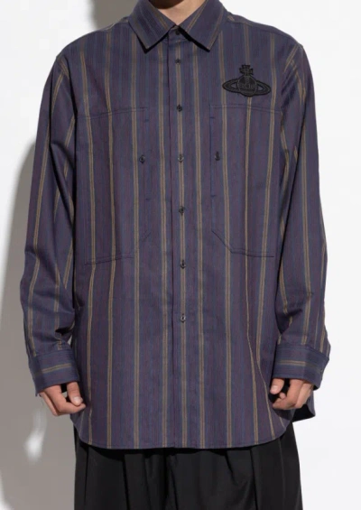 Vivienne Westwood Orb-embellishment Stripe-pattern Shirt In Multi