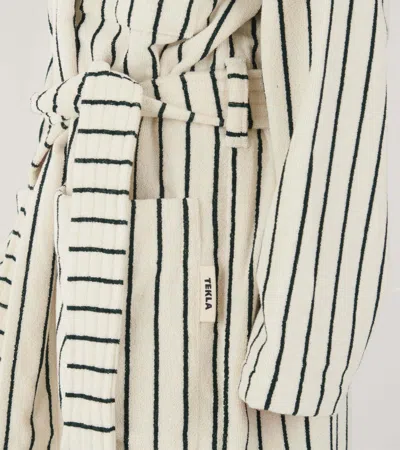 Tekla Striped Bathrobe In White