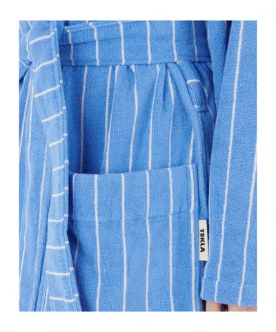Tekla Hooded Bathrobe In Blue