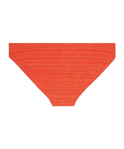 Celine Triomphe Swimsuit Bottom In Striped Jersey In Orange