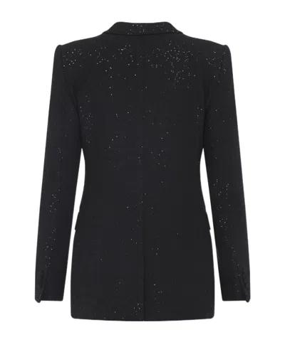 Tom Ford Single-breasted Wool Blend Crepe Jacket With Sequins In Black