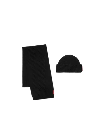Dsquared2 Set Aus Gerippter Beanie Und Schal In Black