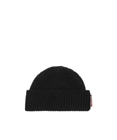 Dsquared2 Set Aus Gerippter Beanie Und Schal In Black