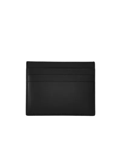 Ferragamo Florence Black Card Holder With Logo Lettering On The Front In Grained Leather Man