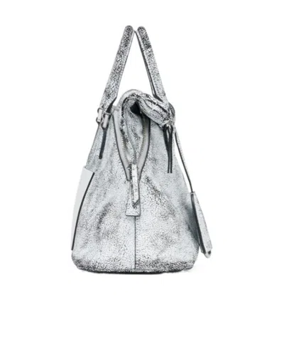 Maison Margiela Textured Leather Shoulder Bag And Strap In White