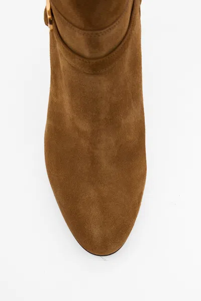 Valentino 75mm Leather Ankle Boots In Brown