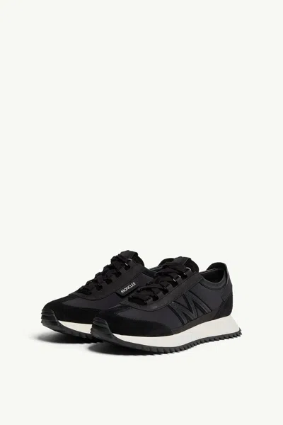 Moncler Pacey2 Suede And Nubuck Low-top Sneakers In Black