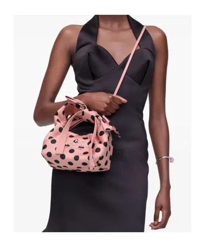 Marc Jacobs Mini The Satin Dots Bow Tote Bag In Pink