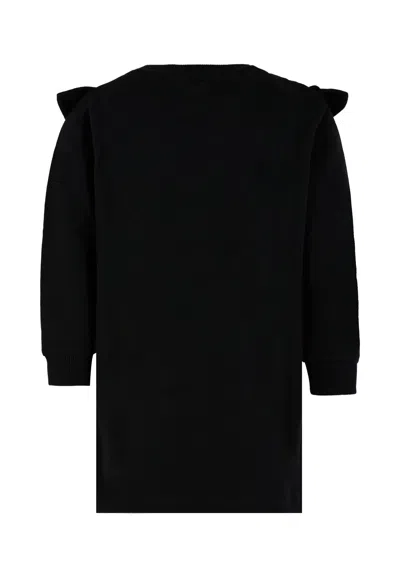 Balmain Black Dress For Girl With Logo In Black