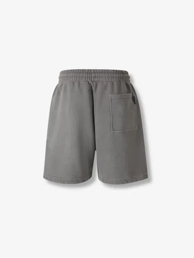 Palm Angels Logo Printed Drawstring Bermuda Shorts In Gray