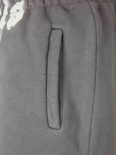 Palm Angels Logo Printed Drawstring Bermuda Shorts In Gray