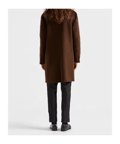 Prada Concealed-fly Trousers In Black