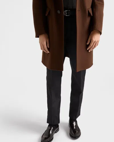 Prada Concealed-fly Trousers In Black