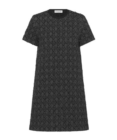 Dior Short Macrocannage Dress In Black