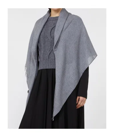 Weekend Max Mara Viscose And Cashmere Shawl In Gray