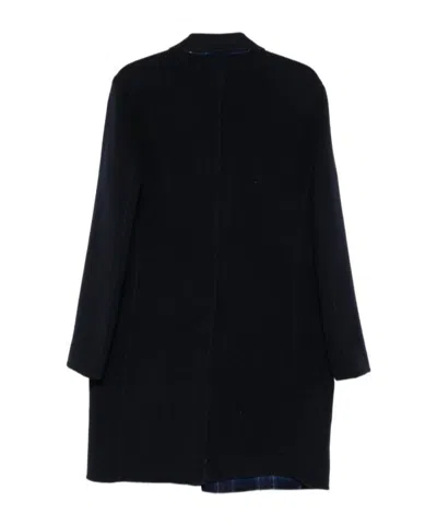 Etro Button-fastening Coat In Black