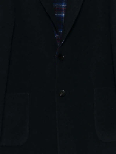 Etro Button-fastening Coat In Black