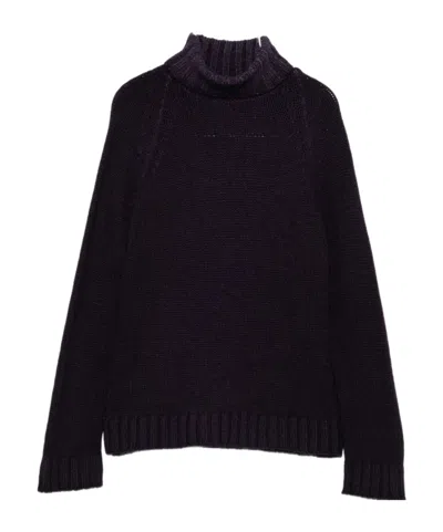 Baserange Turtleneck Ribbed Sweater In Brown