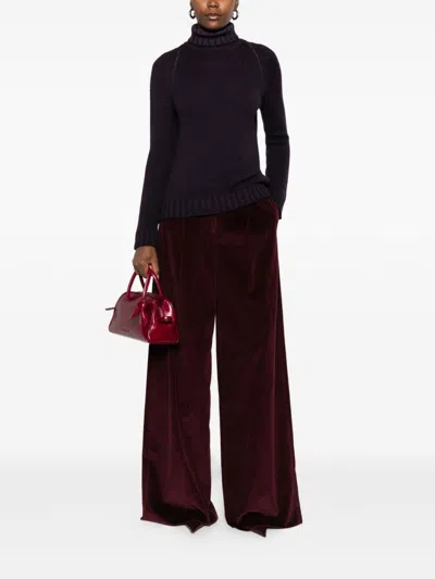 Baserange Turtleneck Ribbed Sweater In Brown