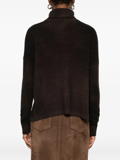Baserange Ribbed Turtleneck Sweater In Brown