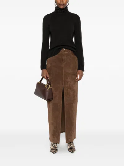 Baserange Turtleneck Ribbed Sweater In Black