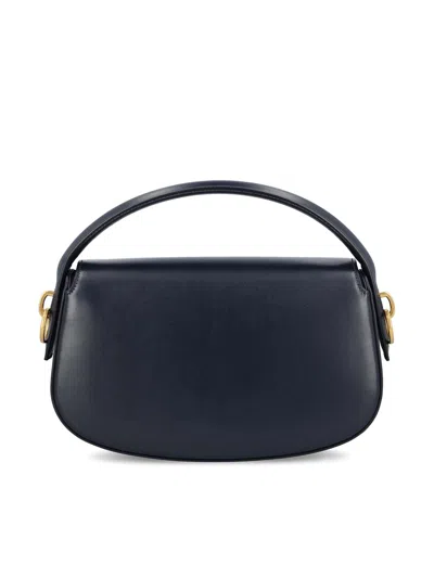 Saint Laurent Voltaire In Box Curved-handle Leather Shoulder Bag In Blue