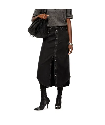 Diesel De-ard-long Button Midi Skirt In Black