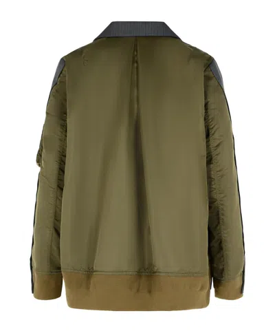 Sacai Double-breasted Wool And Nylon Blazer In Animal Print