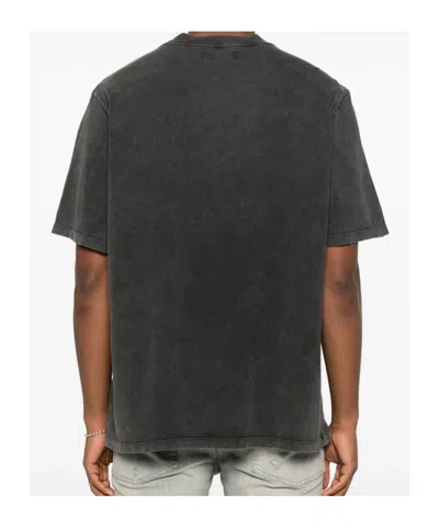 Amiri Black Crewneck Logo T-shirt In Black
