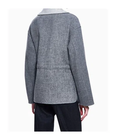 Giorgio Armani Single-breasted Jacket In Wool And Cashmere Double Cloth In Gray