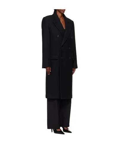 Wardrobe.nyc Accumulator Nyc X Hayley Bieber Double Breast Coat In Black