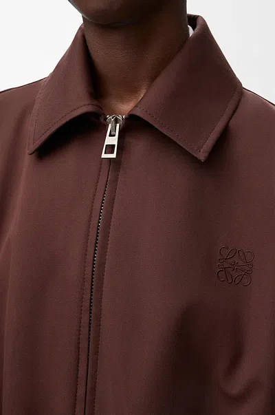 Loewe Womens Coffee Belted Classic Cotton-blend Jacket In Brown