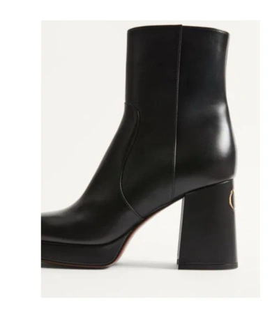 Valentino Garavani Fawcette Platform Ankle Boot In Calfskin 90mm Woman Black 42 In Black