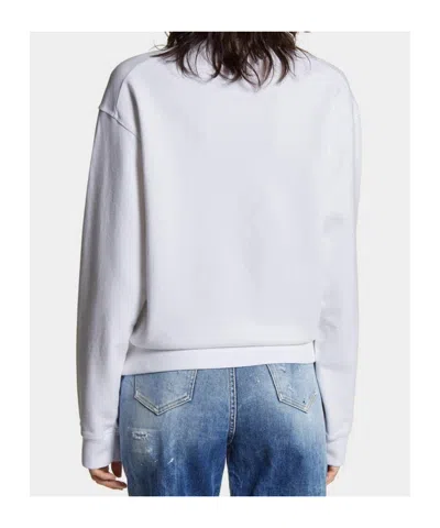 Dsquared2 Dyed Just Right Fit Doodle Sweatshirt In White