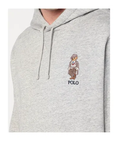 Polo Ralph Lauren Gray Polo Bear Hoodie In Gray
