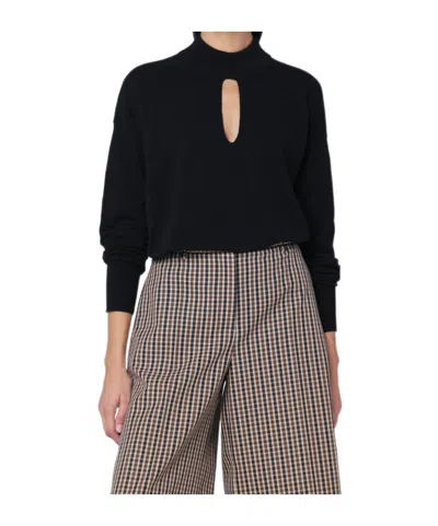 Roberto Collina Wool Sweater With Cut Out Detail In Black