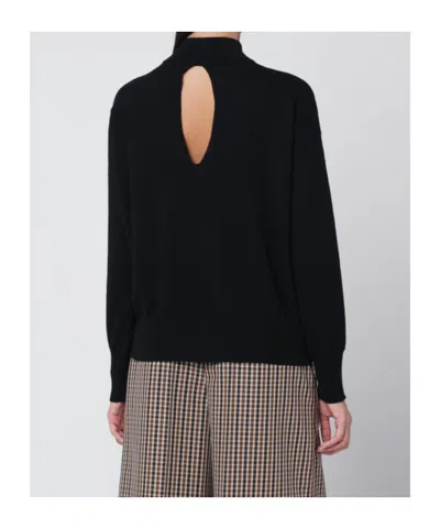 Roberto Collina Wool Sweater With Cut Out Detail In Black
