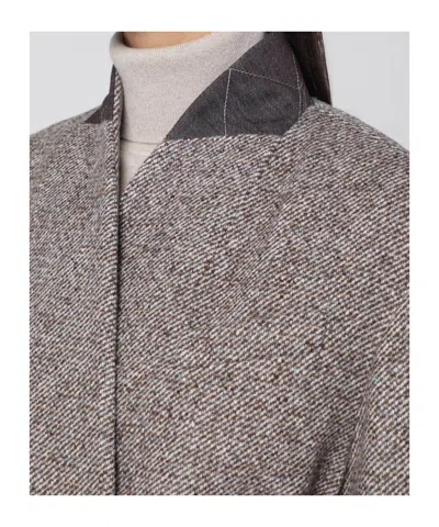 Brunello Cucinelli Wool Blend Padded Coat In Gray