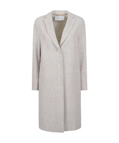 Harris Wharf London Plaid Button-up Coat In White