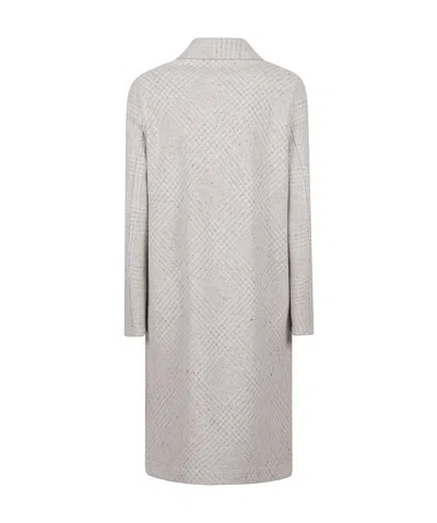 Harris Wharf London Plaid Button-up Coat In White