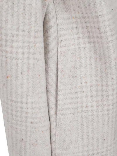 Harris Wharf London Plaid Button-up Coat In White