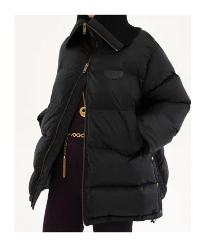 Chloé High-neck Puffer Jacket In Shiny Nylon In Black