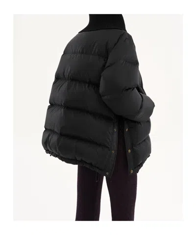 Chloé High-neck Puffer Jacket In Shiny Nylon In Black