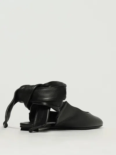 Attico Leather Pointed Toe Ballerinas In Black