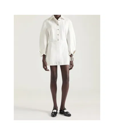 Givenchy Cocoon Mini Dress In White Denim In White