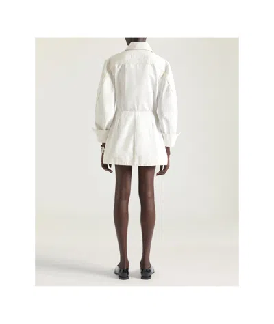 Givenchy Cocoon Mini Dress In White Denim In White