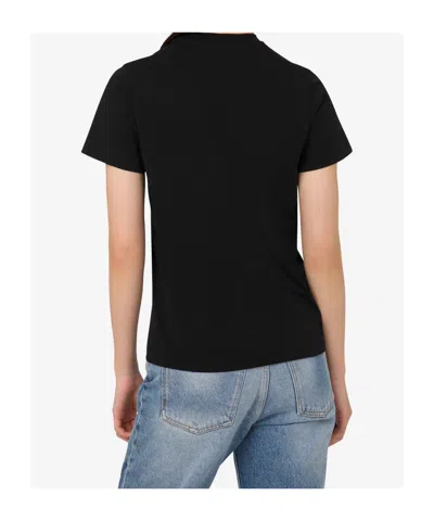 Moschino Short Sleeve Crew Neck Top In Black