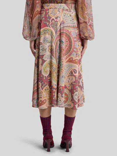 Etro Skirt In Wool Blend In Brown
