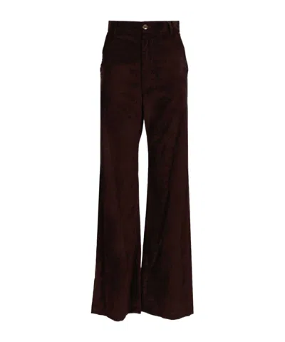 Barena Venezia Pantalone Nini Sofa 55 Cot 43 Visc 2 Elastan Trousers Brown In Burgundy