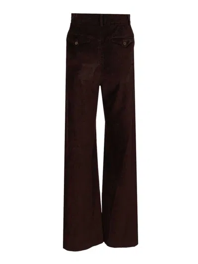 Barena Venezia Pantalone Nini Sofa 55 Cot 43 Visc 2 Elastan Trousers Brown In Burgundy